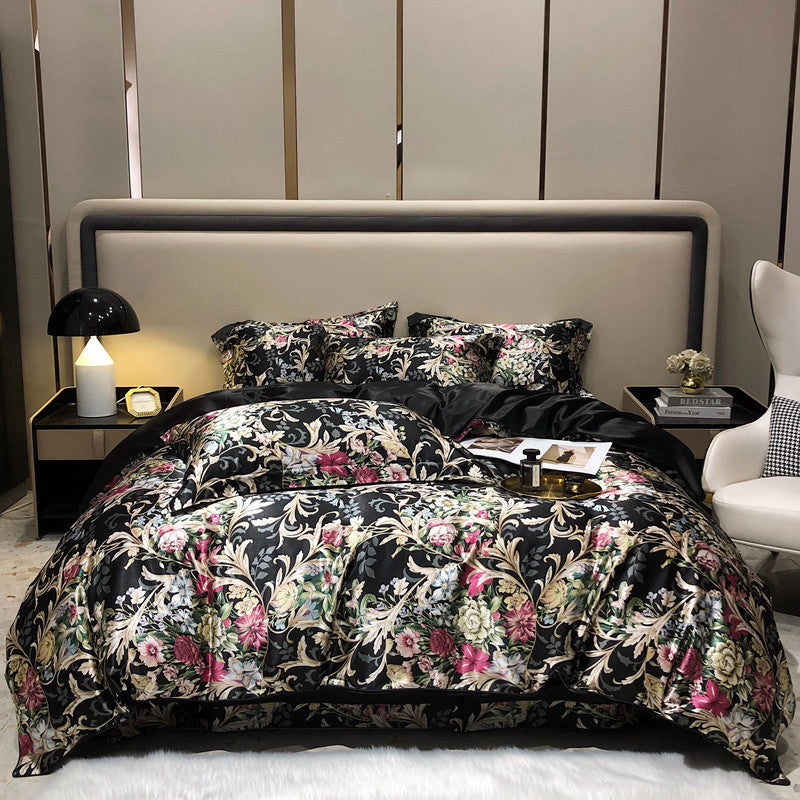 Arista - Natural Silk Bed Set with High-End Printing