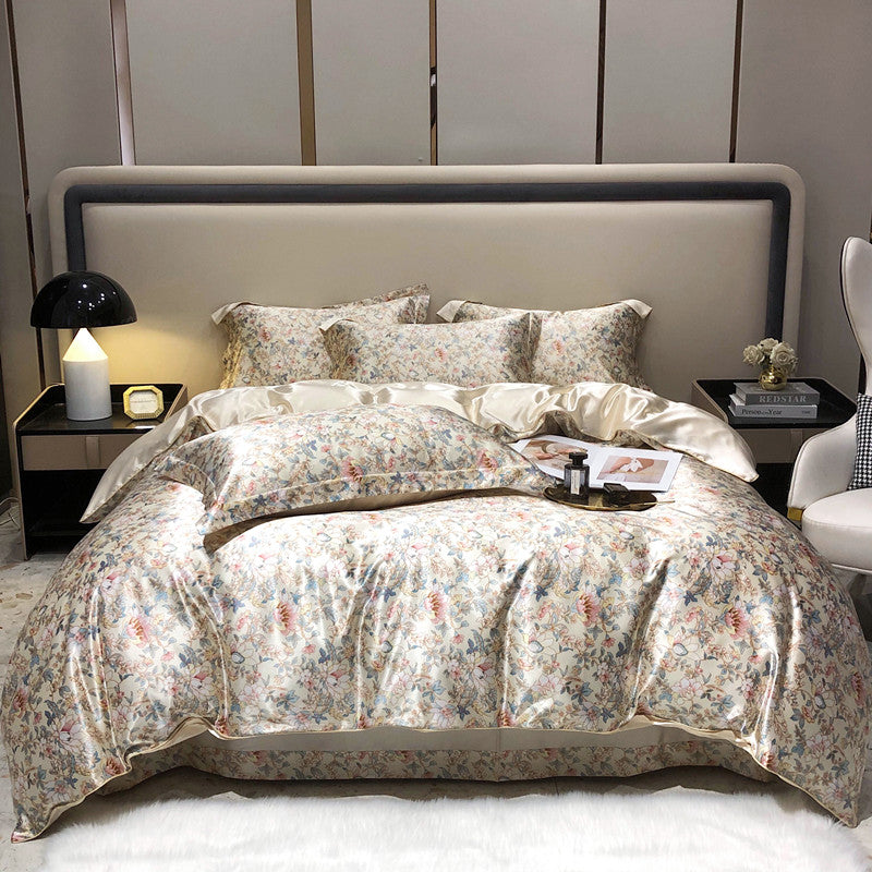 Arista - Natural Silk Bed Set with High-End Printing