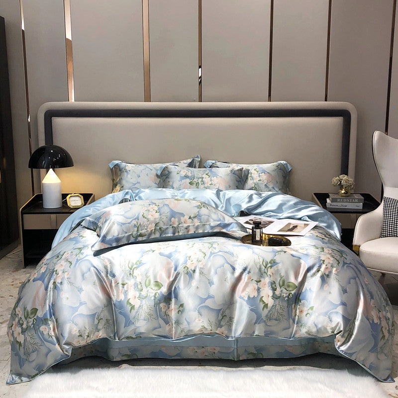 Arista - Natural Silk Bed Set with High-End Printing