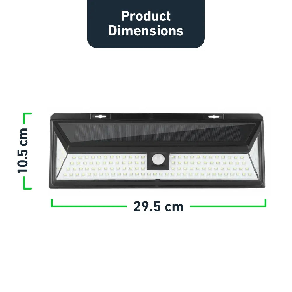 118 LED Solar Fence Wall Light – 1000 Lumens Brightness