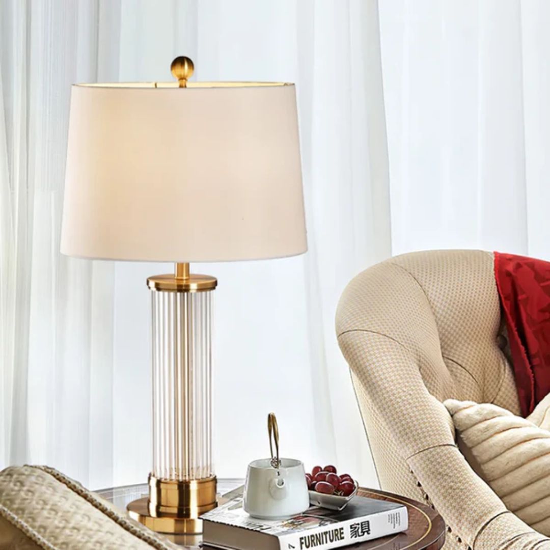 VitrumLux - Glass and Fabric Table Lamp