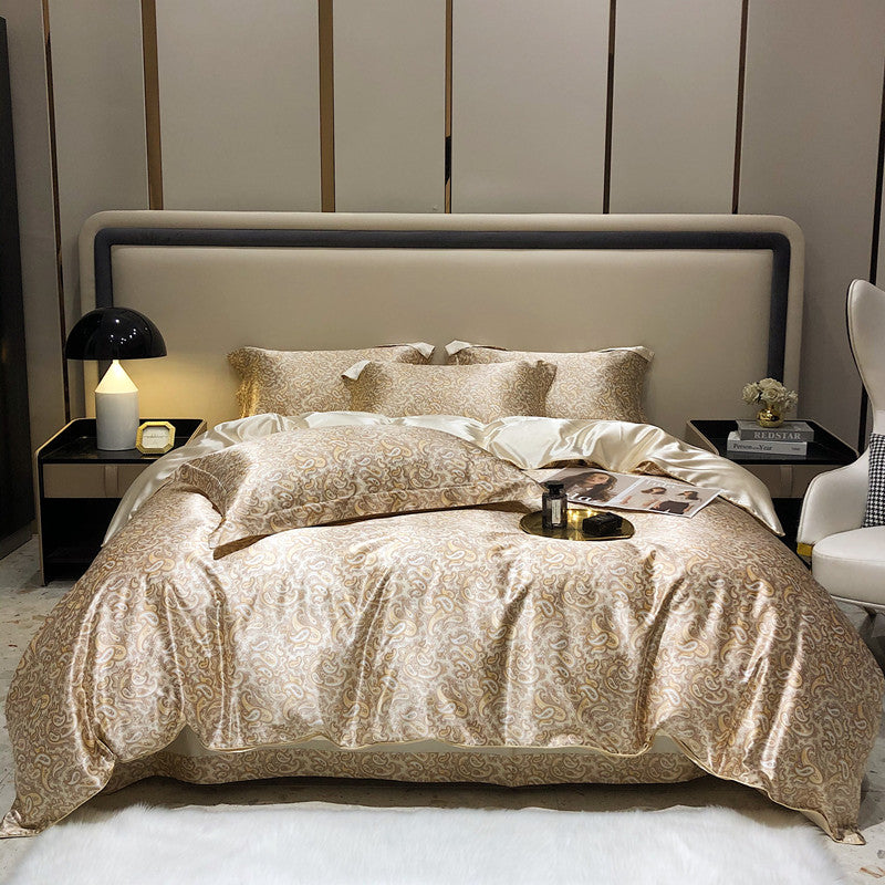 Arista - Natural Silk Bed Set with High-End Printing
