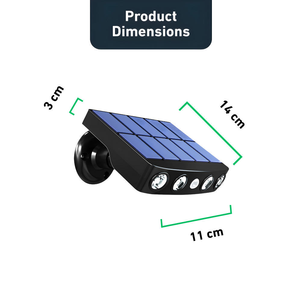 GuardSolar™ – Wide-Angle Solar LED Security Light with Motion Sensor