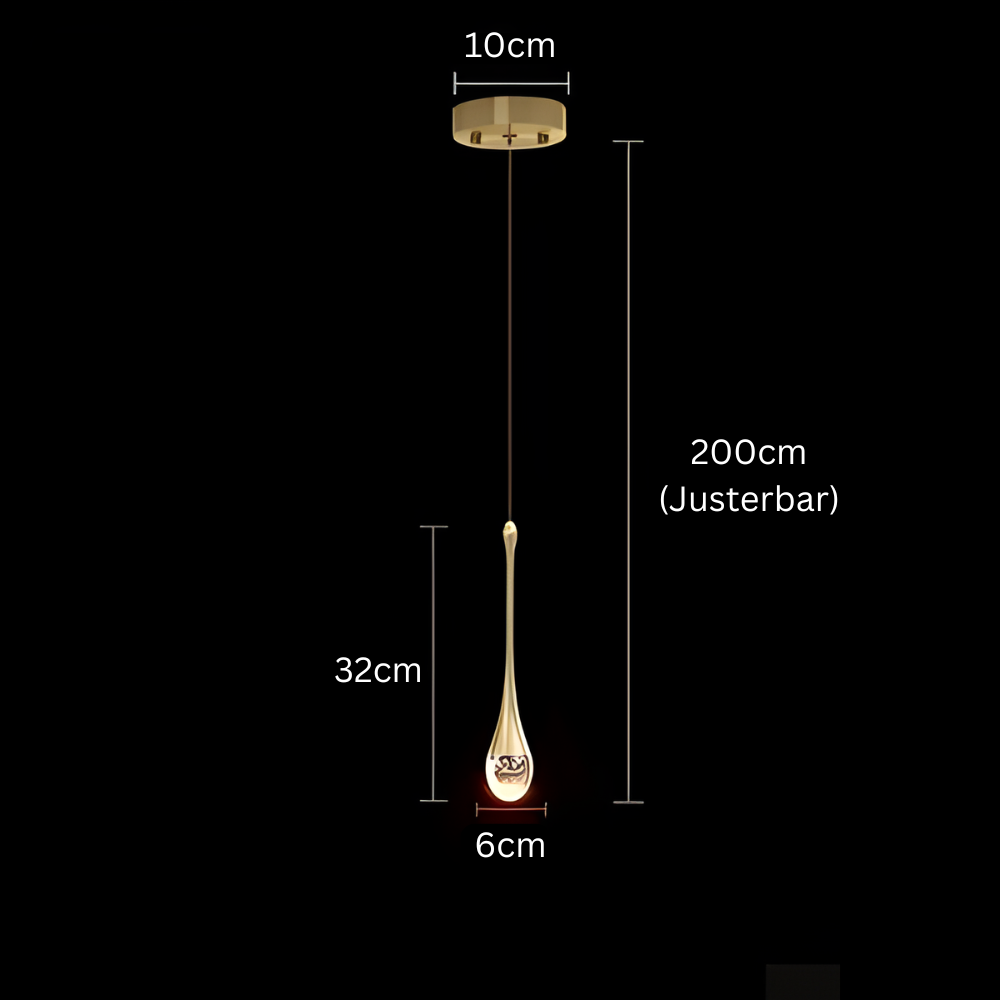 GoldenBubble – Elegant LED Pendant Light with Crystal Effect