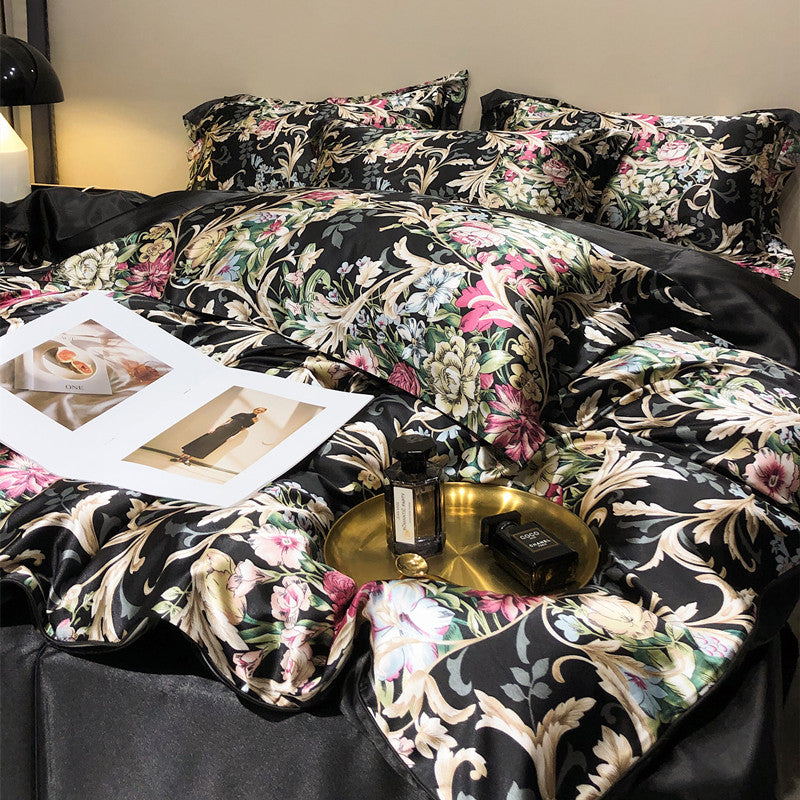Arista - Natural Silk Bed Set with High-End Printing