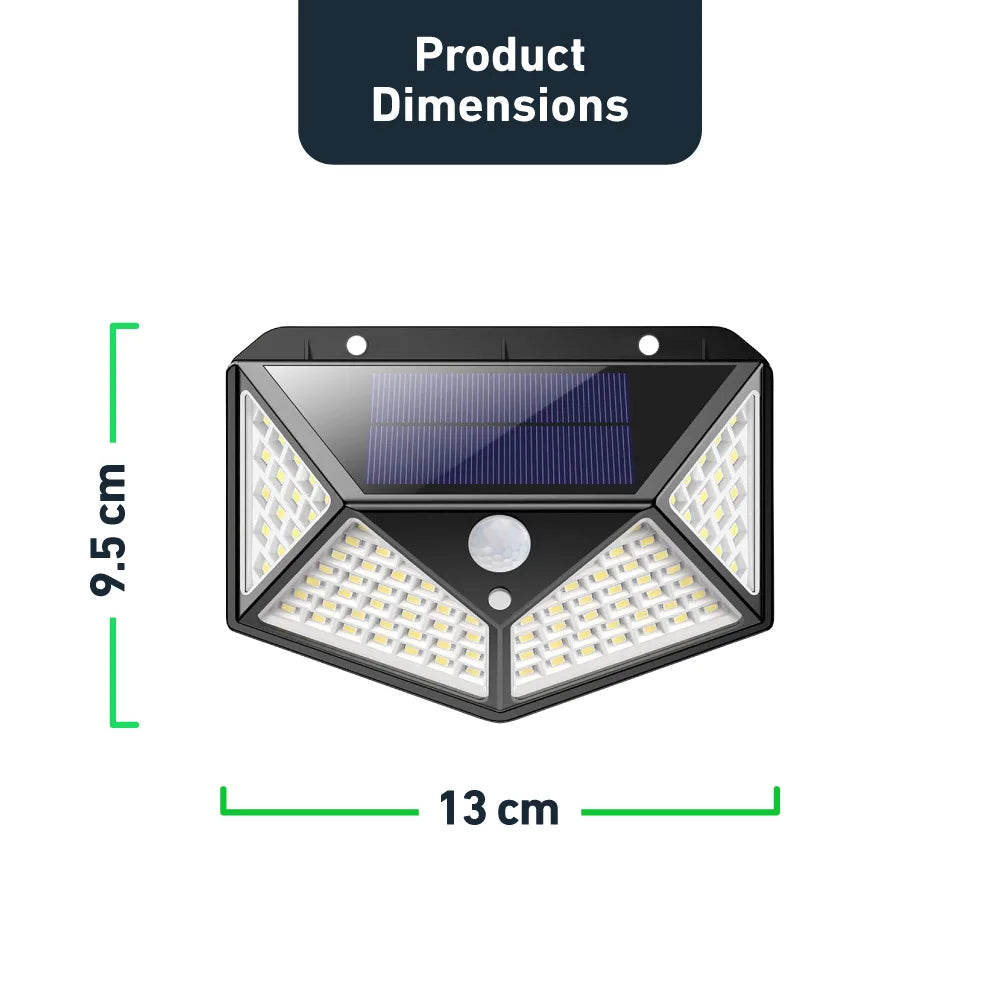 270° Wide Angle Solar PIR Motion Sensor Light (2 Pack)