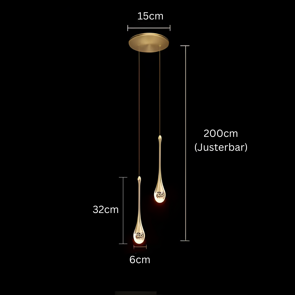 GoldenBubble – Elegant LED Pendant Light with Crystal Effect