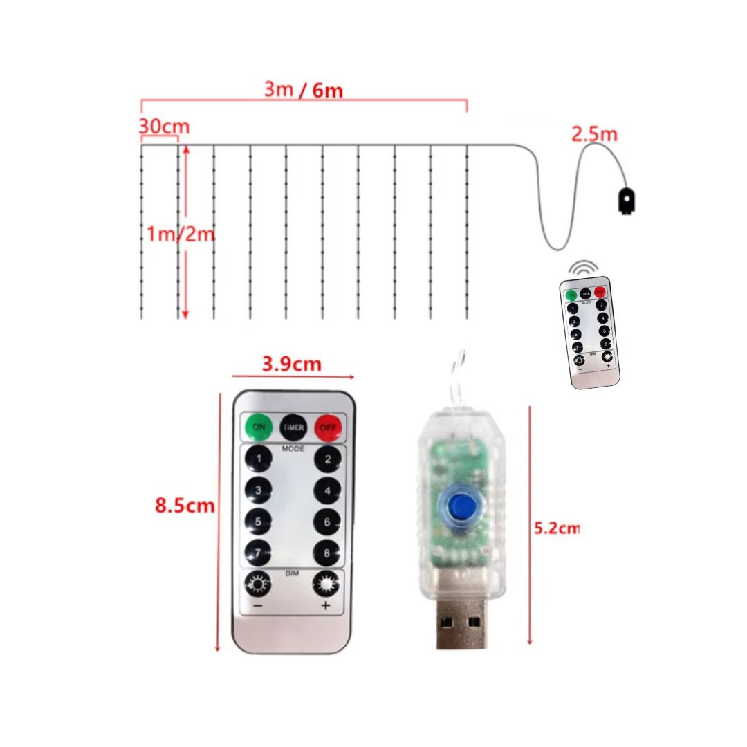 3m Decorative curtain LED lights