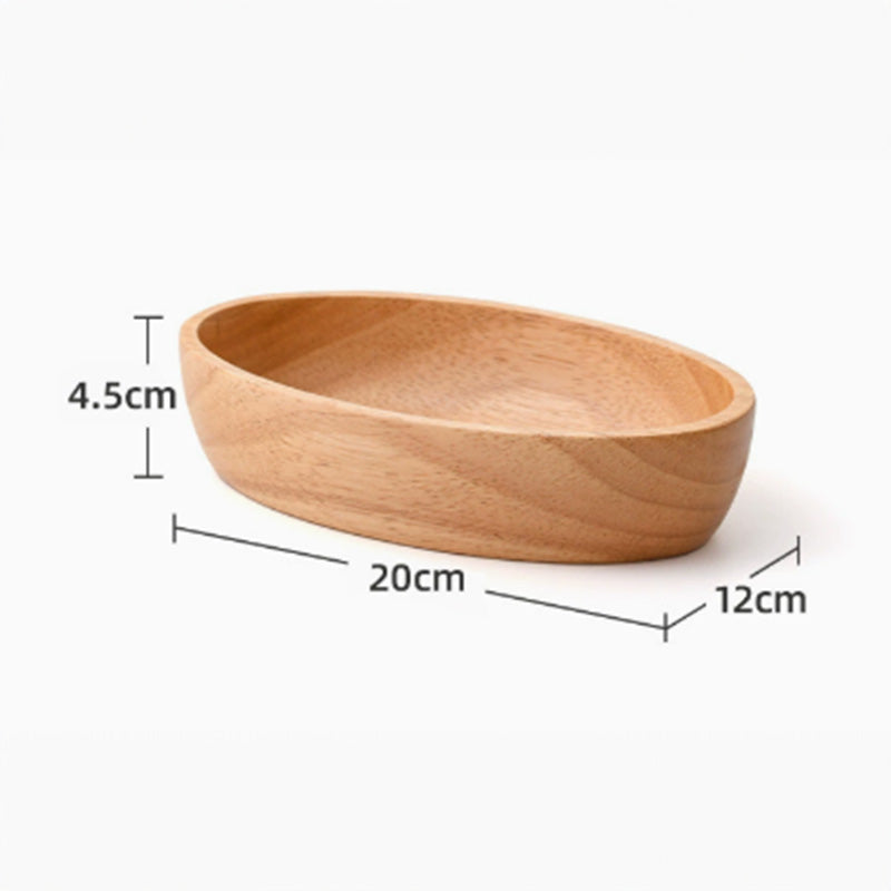 Acacia Wood Boat-Shaped Bowl