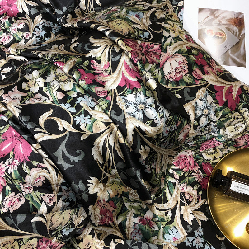 Arista - Natural Silk Bed Set with High-End Printing