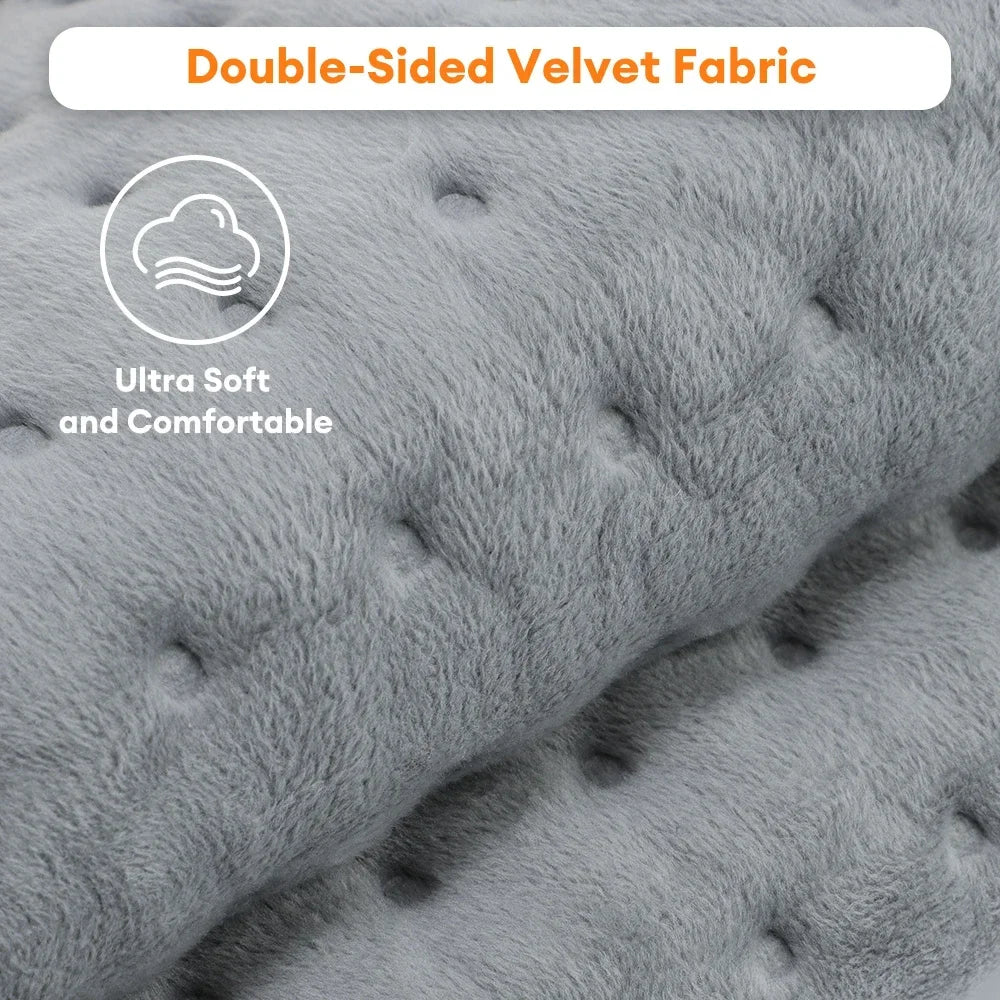 Electric Heated Blanket – Plush Washable Throw for Home & Office Warmth