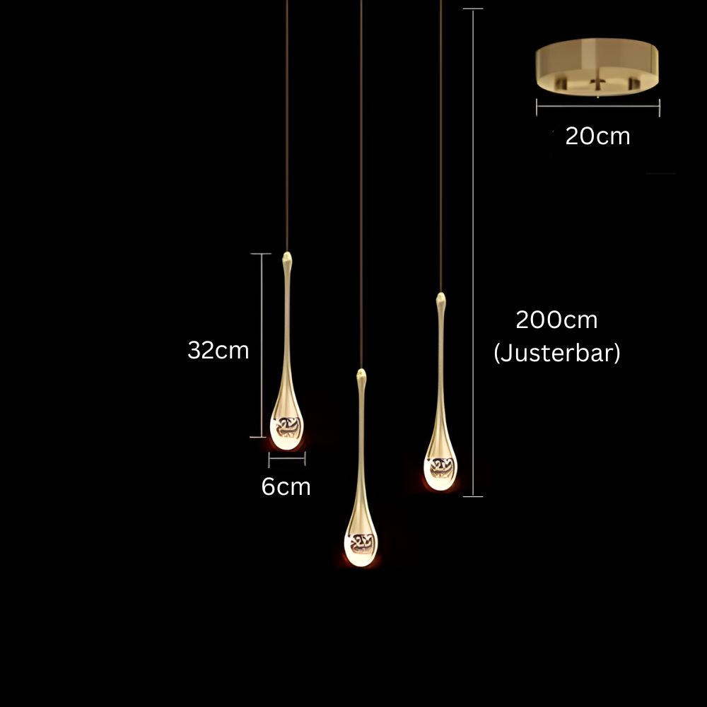 GoldenBubble – Elegant LED Pendant Light with Crystal Effect