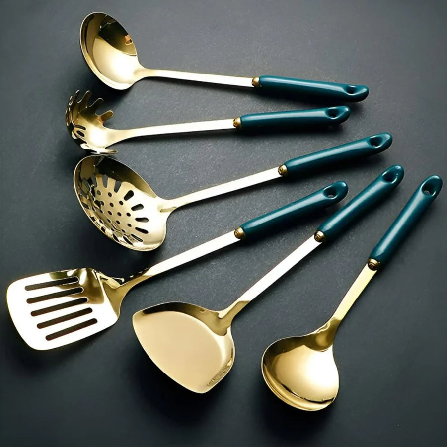 Golden Elegance Stainless Steel Utensil Set