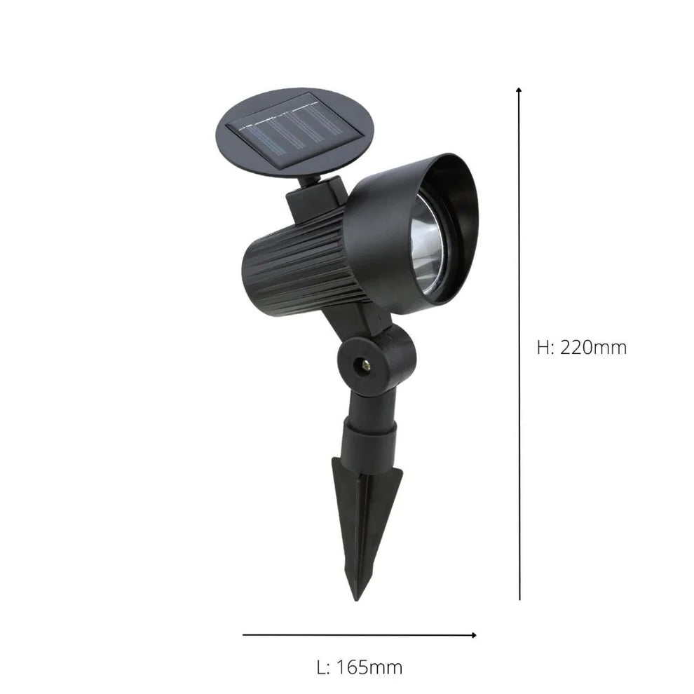 Set of 3 Solar Spike Lights – Black Glow