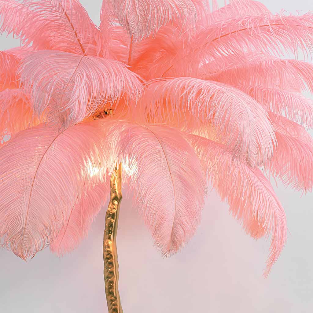 Feathra - Luxury Ostrich Feather Floor Lamp for Living Room or Bedroom Decor