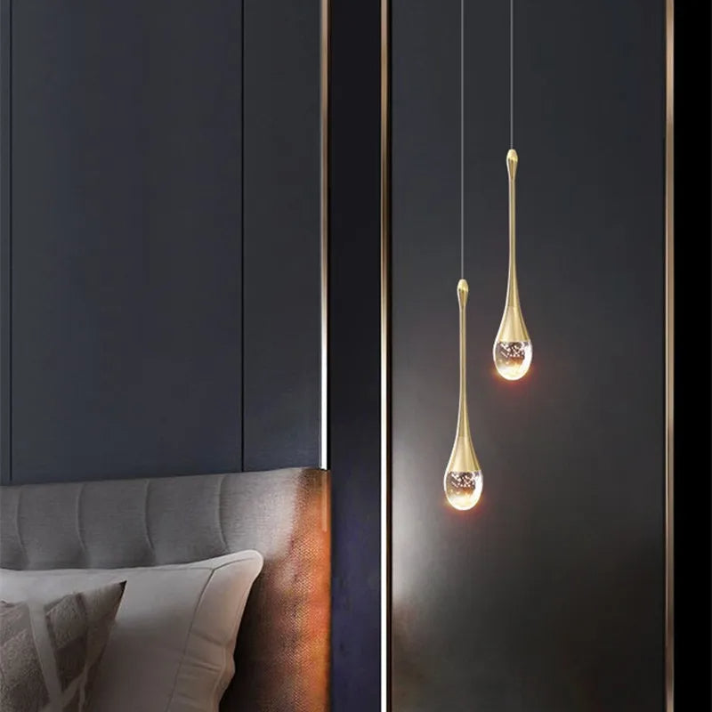 GoldenBubble – Elegant LED Pendant Light with Crystal Effect