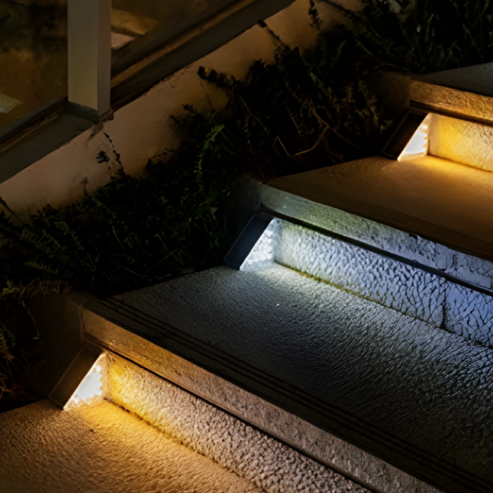 Solar-Powered Step Lights for Outdoor Stairs and Pathways