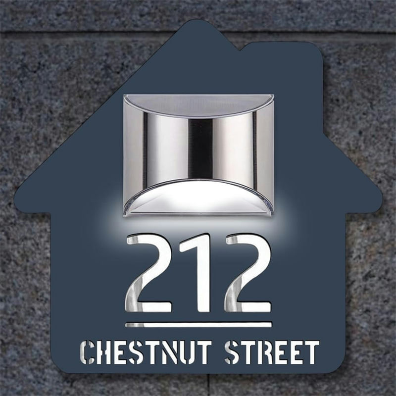 House Personalized Solar Address Sign
