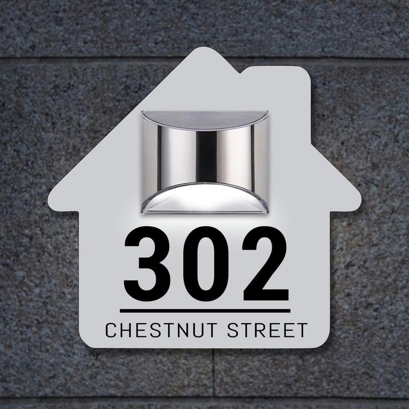 House Personalized Solar Address Sign