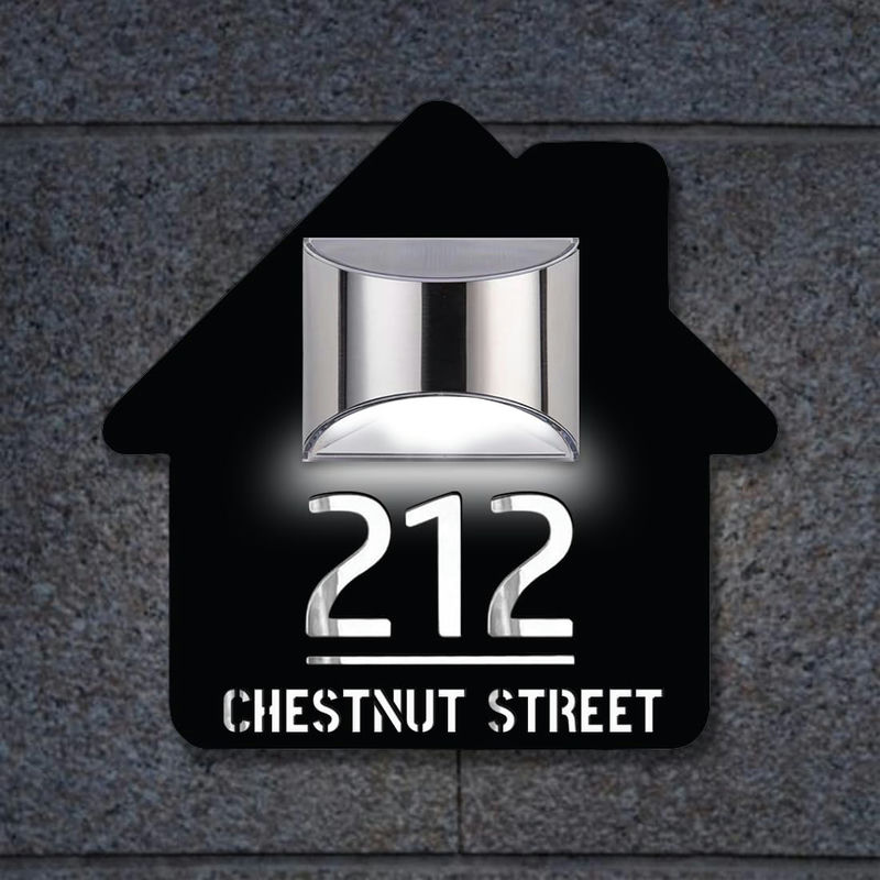 House Personalized Solar Address Sign