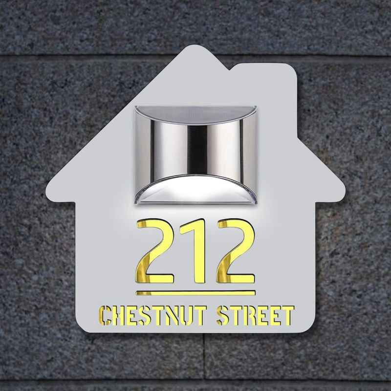House Personalized Solar Address Sign