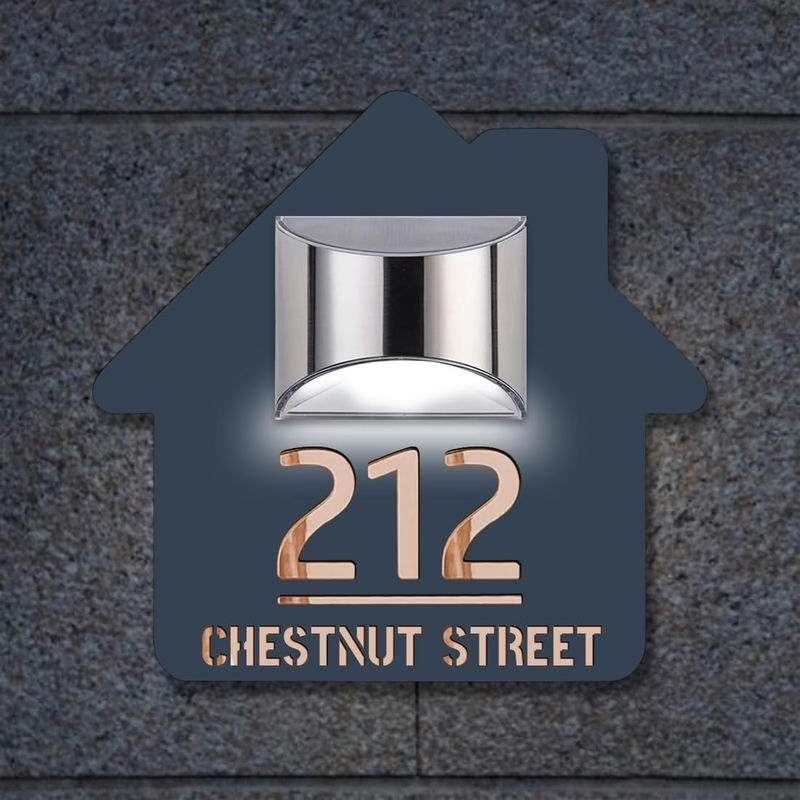 House Personalized Solar Address Sign