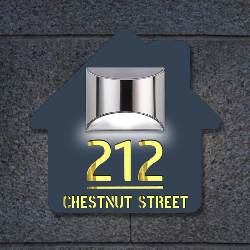 House Personalized Solar Address Sign
