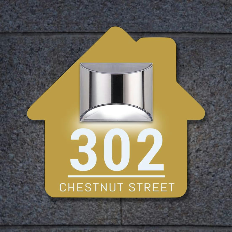 House Personalized Solar Address Sign