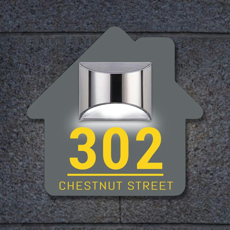 House Personalized Solar Address Sign