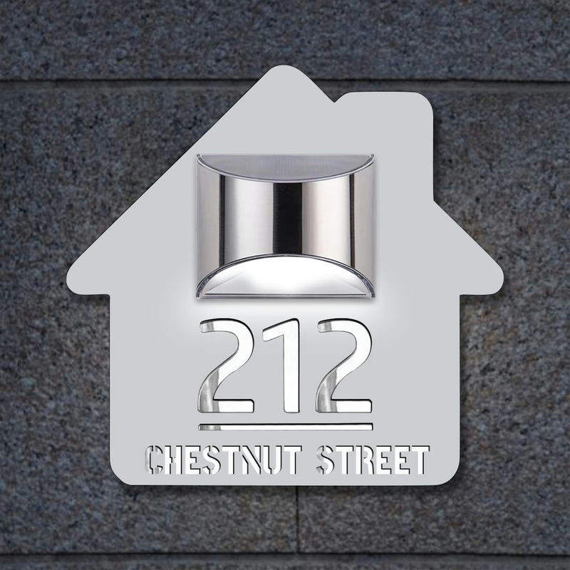 House Personalized Solar Address Sign