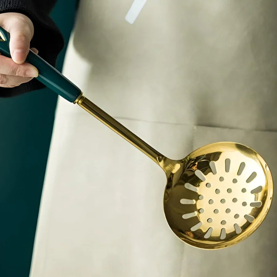 Golden Elegance Stainless Steel Utensil Set