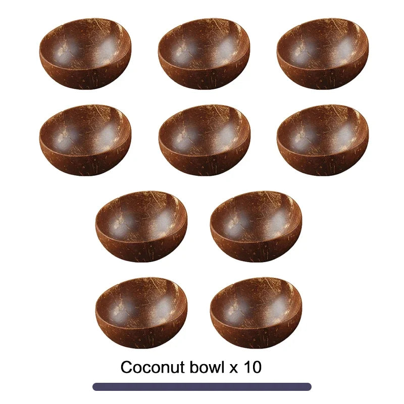Handmade Coconut 10 Bowl Set