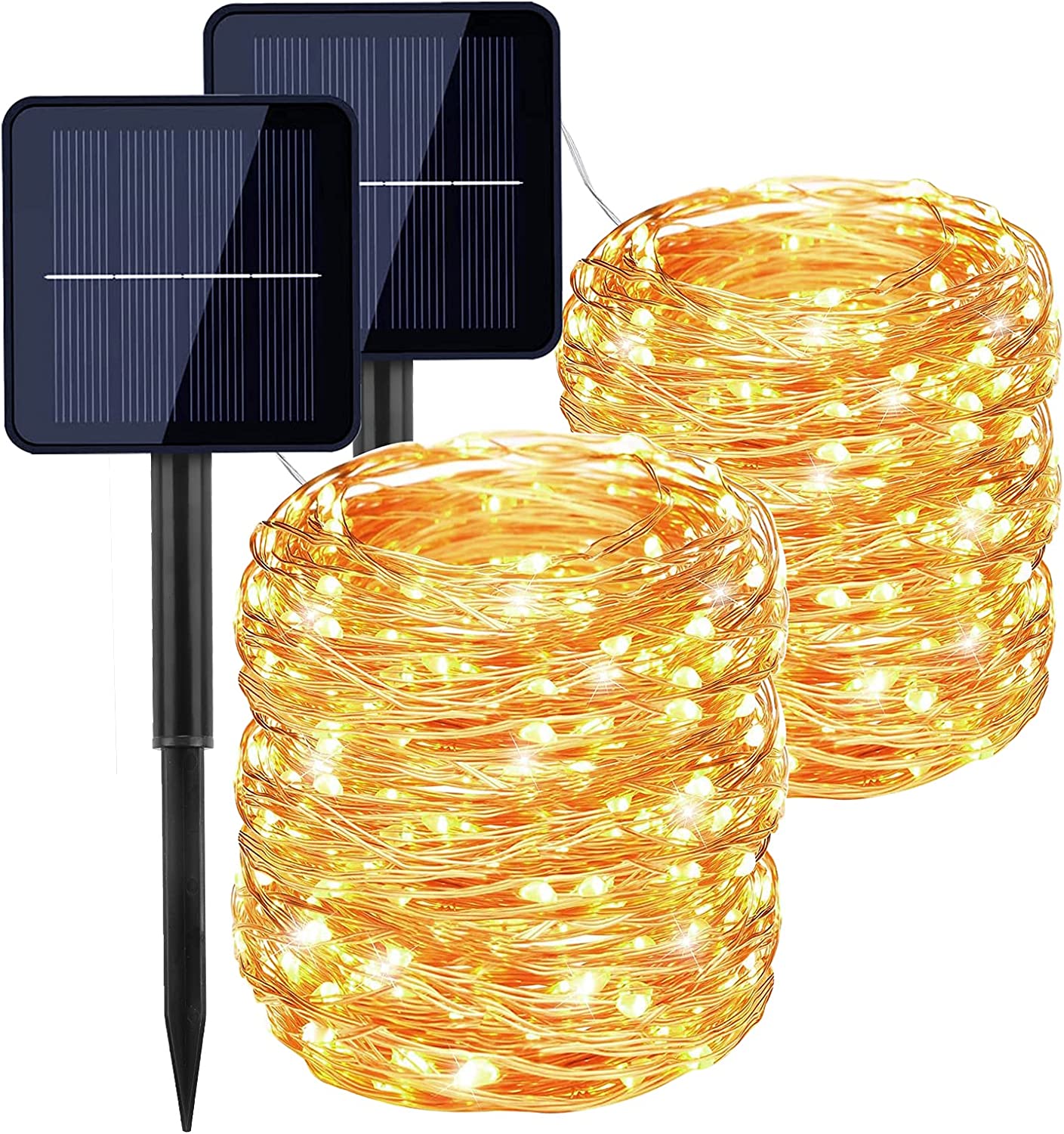 Solar Powered Outdoor String Fairy Lights (2 Pack)
