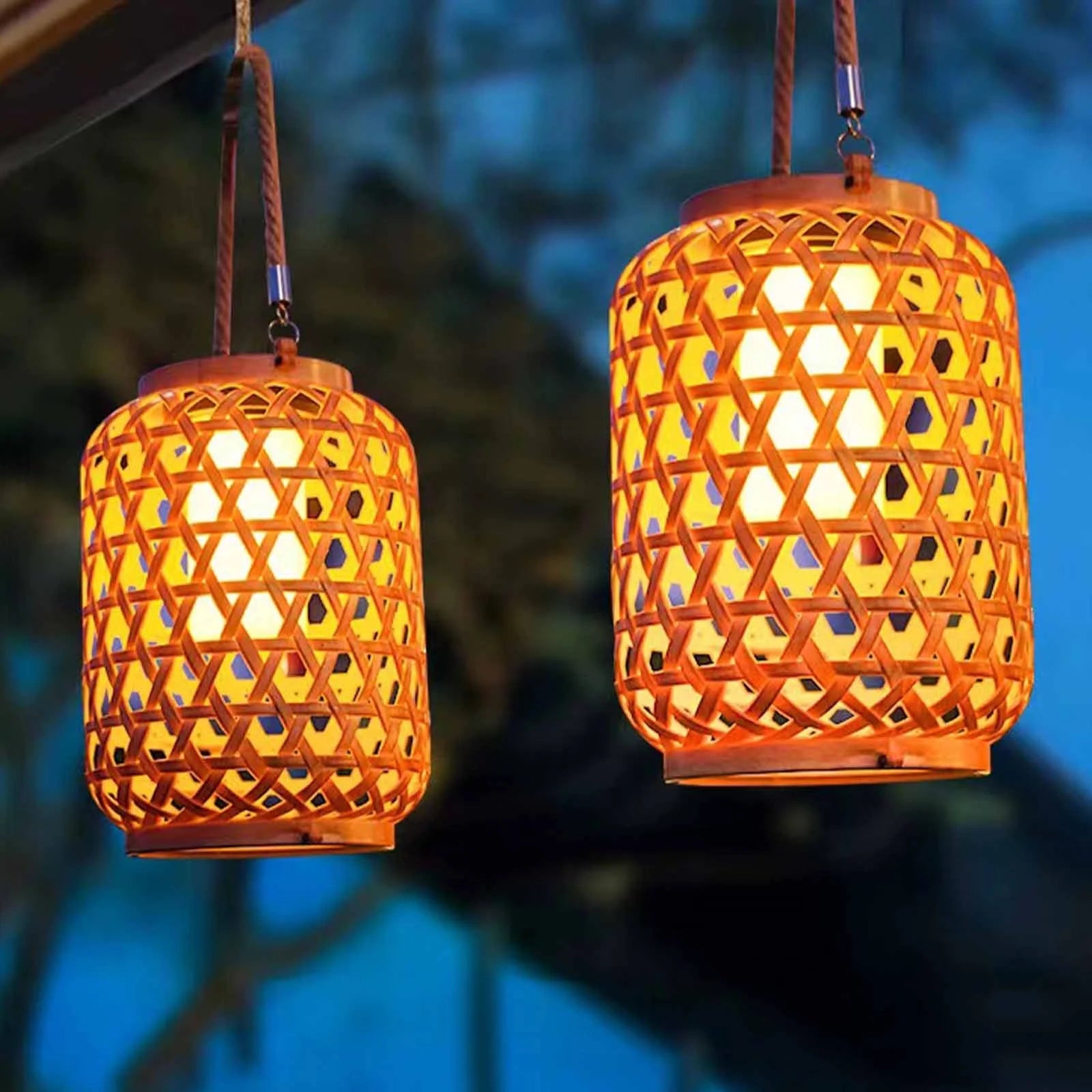 RavaLuna – Rattan Solar Lantern Light for Garden