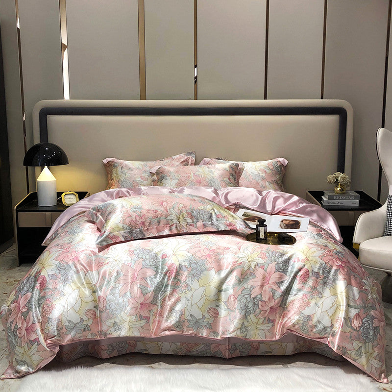 Arista - Natural Silk Bed Set with High-End Printing