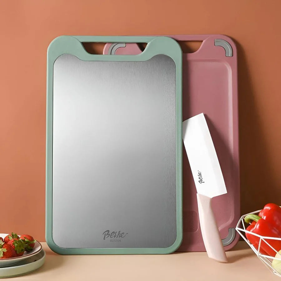 DualPrep Stainless Steel Chopping Board