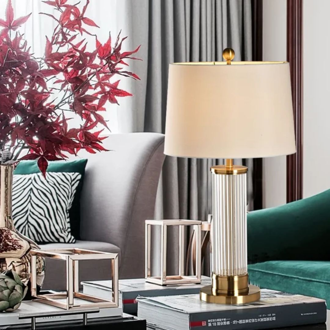 VitrumLux - Glass and Fabric Table Lamp