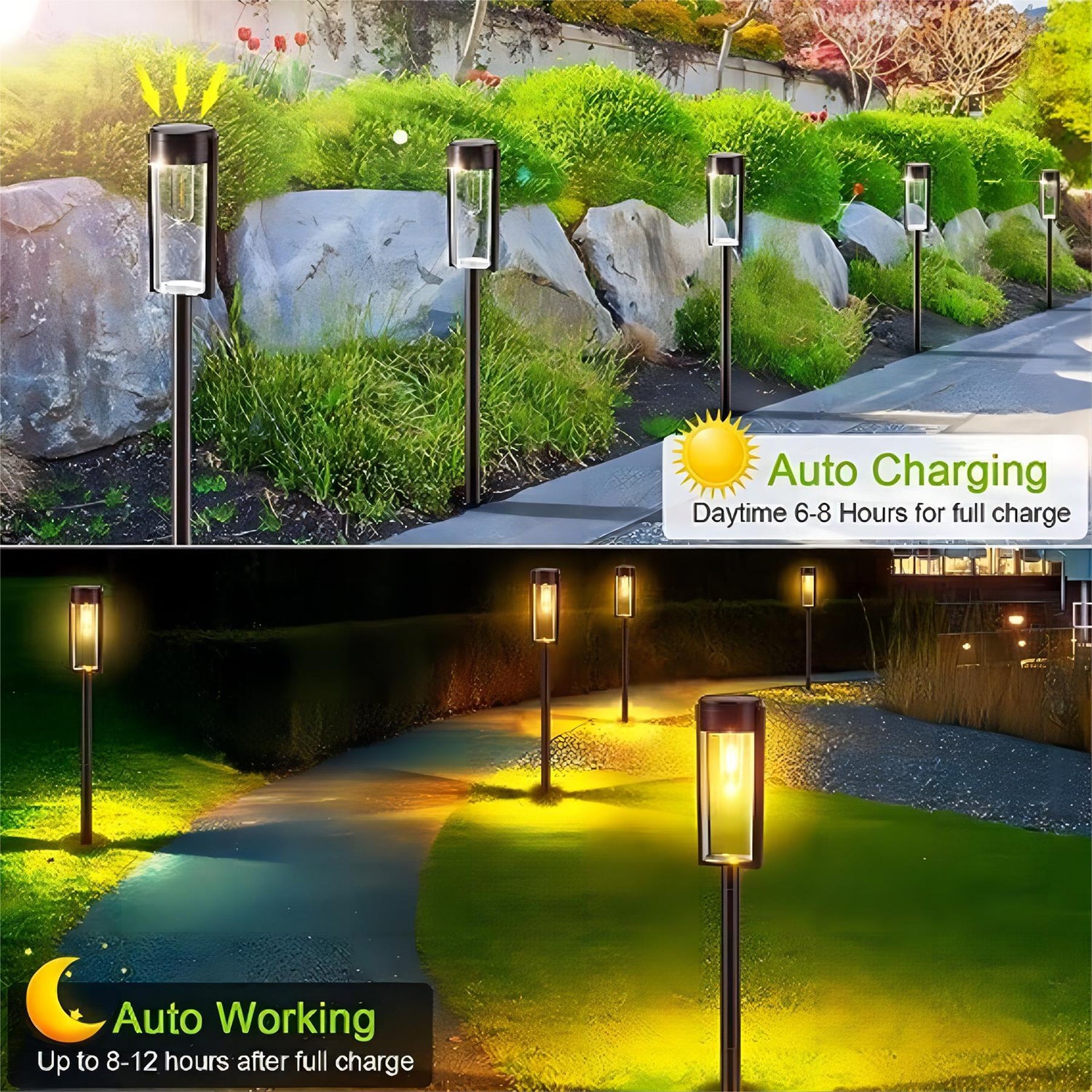 DreamScape™ - Elegant Cylindrical Solar Walkway Lights