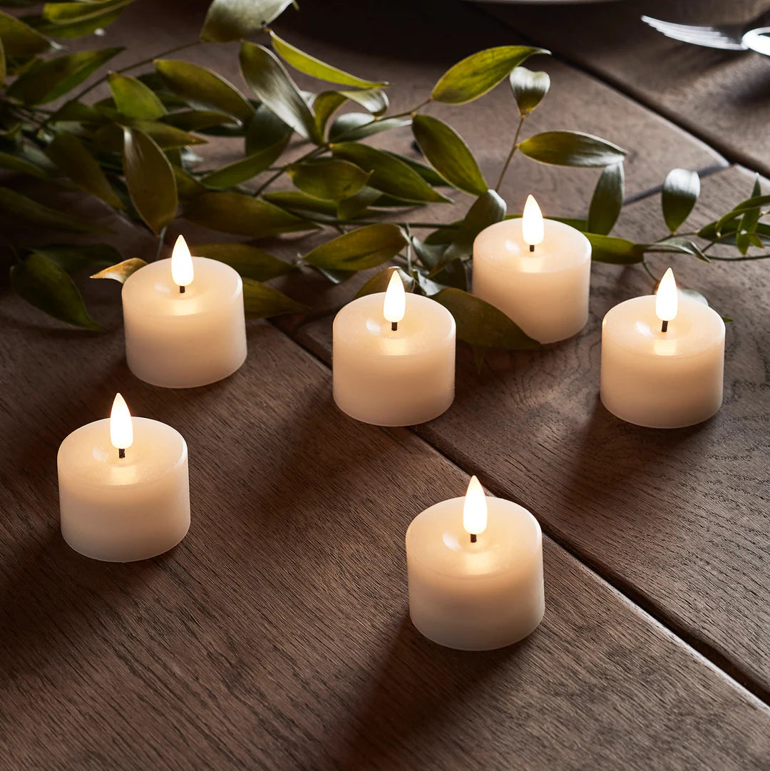 Premium Flickering LED Tea Light Candles (6 pcs)