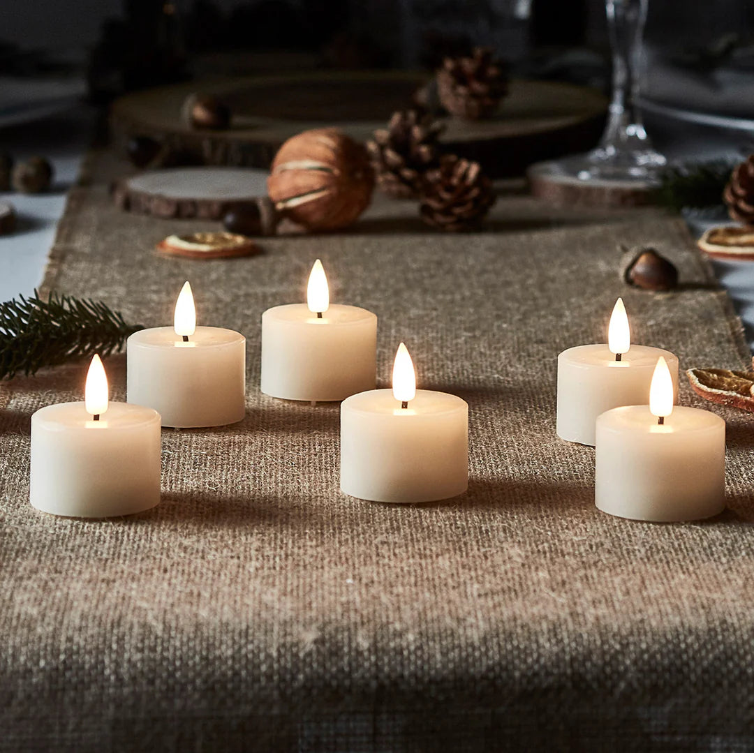 Premium Flickering LED Tea Light Candles (6 pcs)