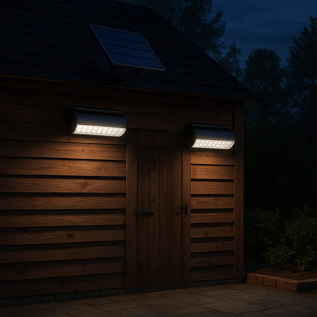 Solar Wall Light With Double Head And Separate Panel