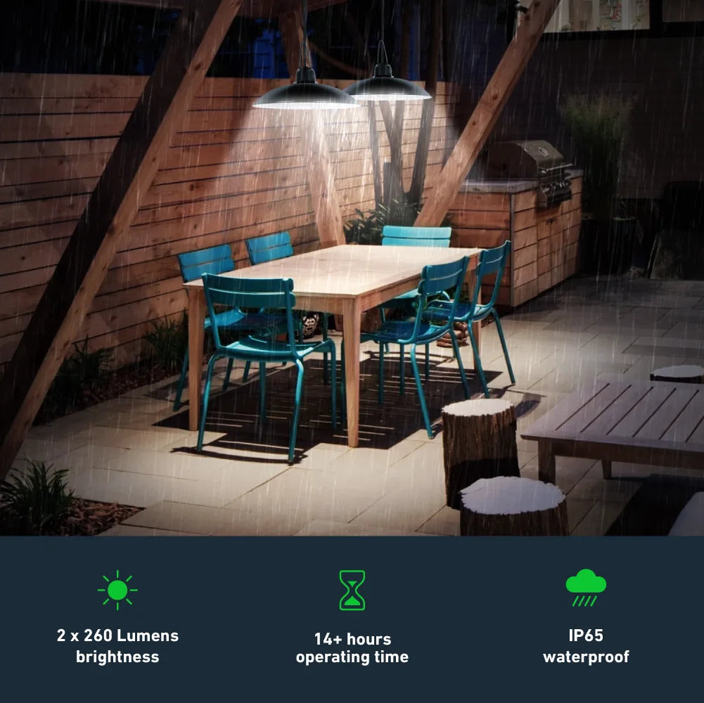 Solar Pendant Lights With Double Head