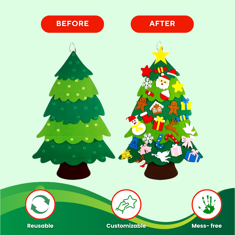 Light Up Felt Christmas Tree