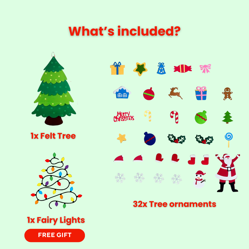 Light Up Felt Christmas Tree