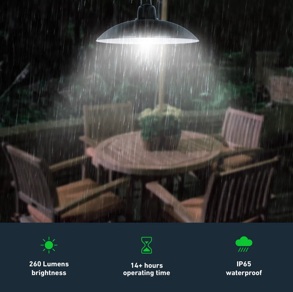 Hanging solar pendant light for outdoor use
