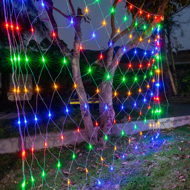 Solar-Powered LED Net Lights – 1.5x1.5m to 2.5x3.0m Garden Mesh Lighting