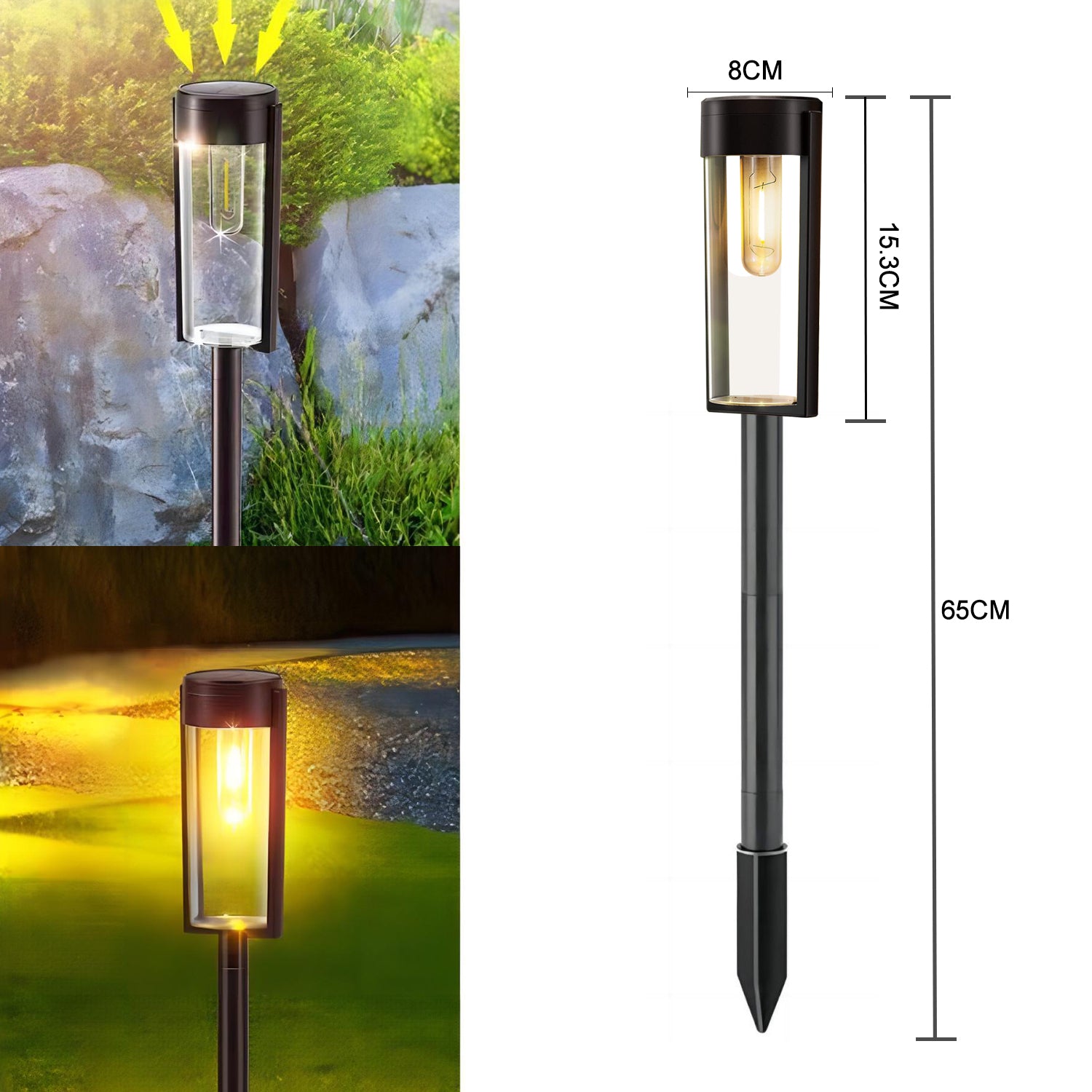 DreamScape™ - Elegant Cylindrical Solar Walkway Lights