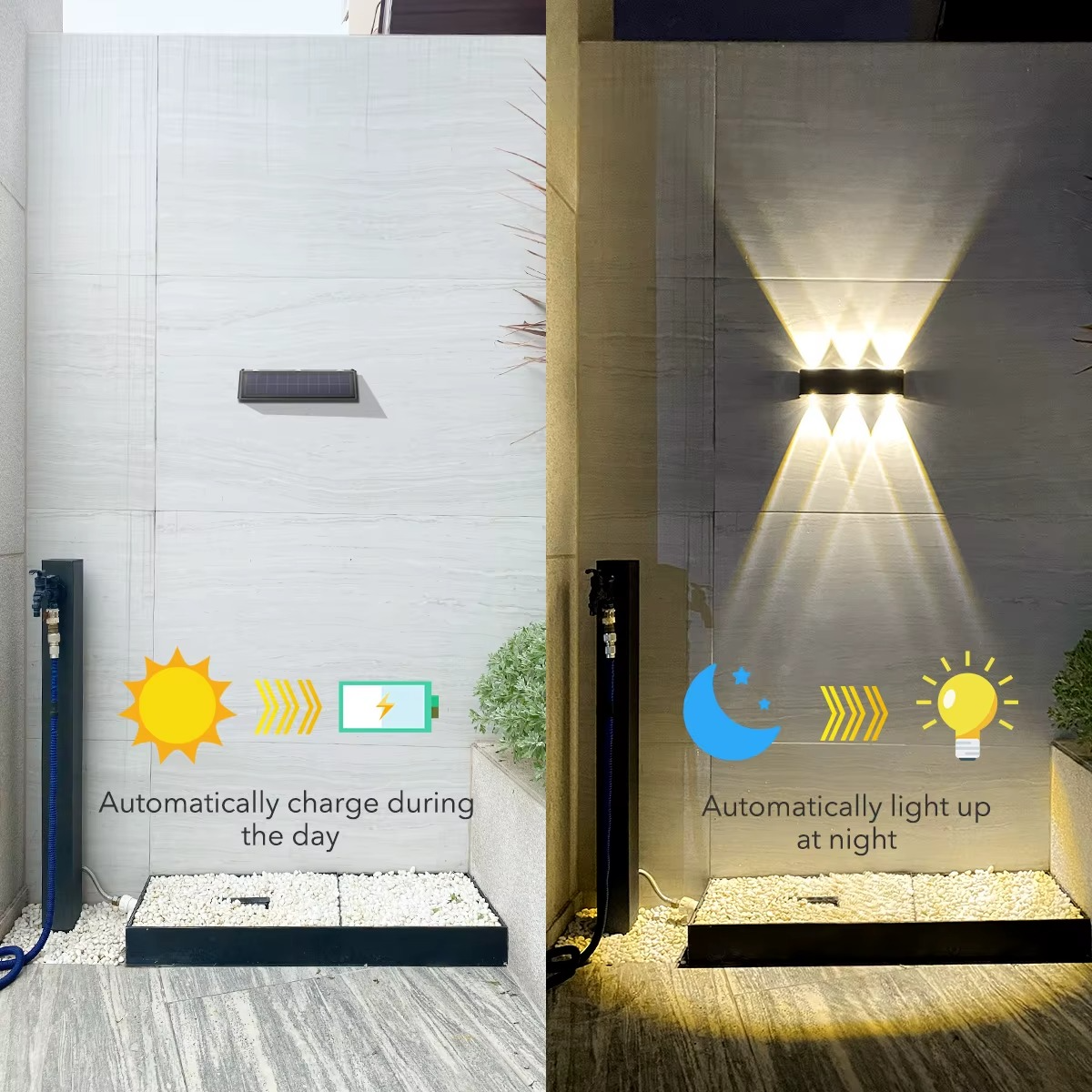 DuoRay - Large Up&Down Solar LED Wall Light