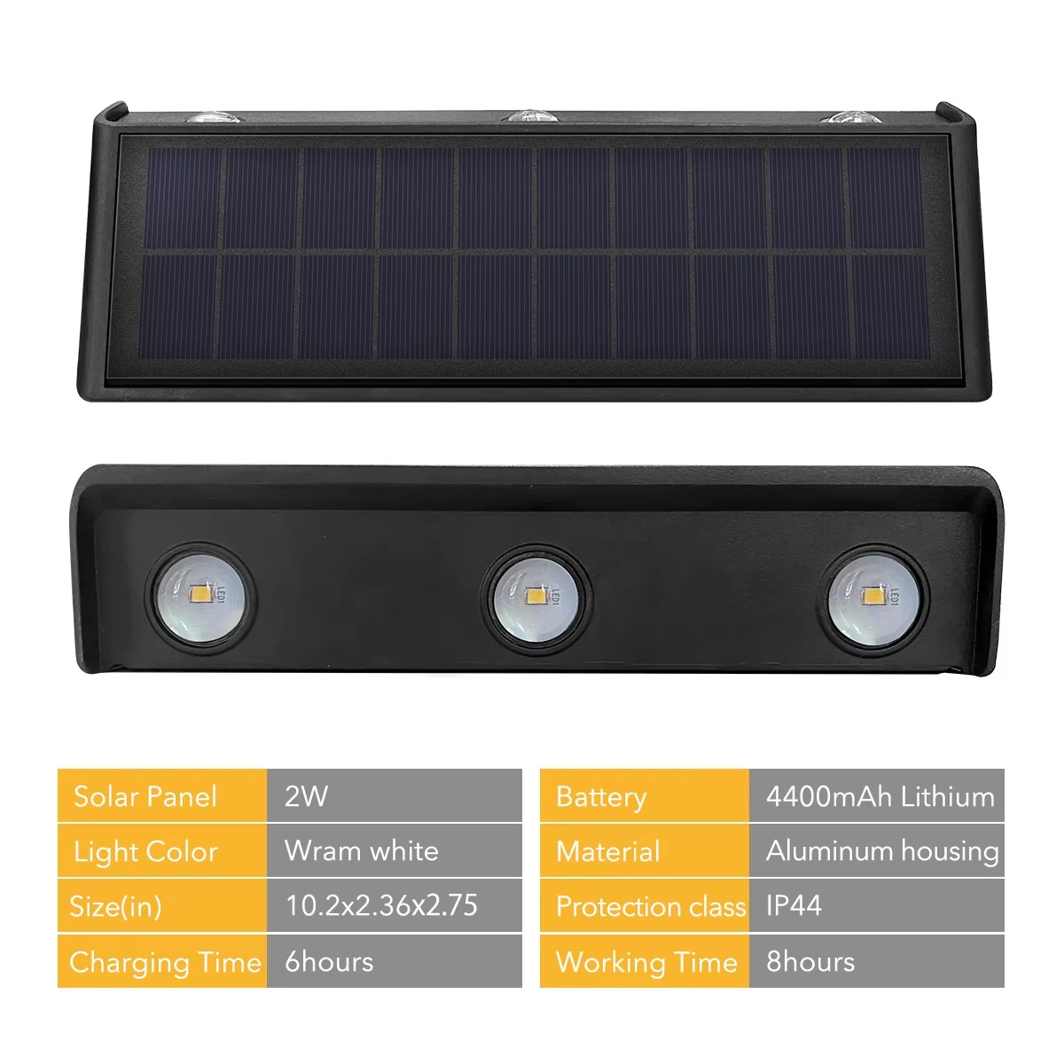 DuoRay - Large Up&Down Solar LED Wall Light