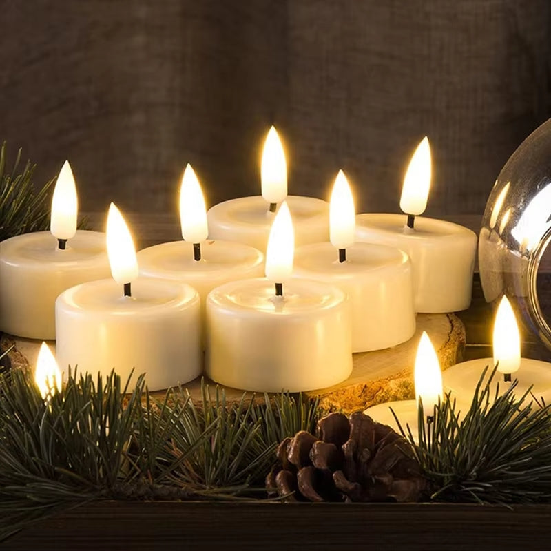 Premium Flickering LED Tea Light Candles (6 pcs)